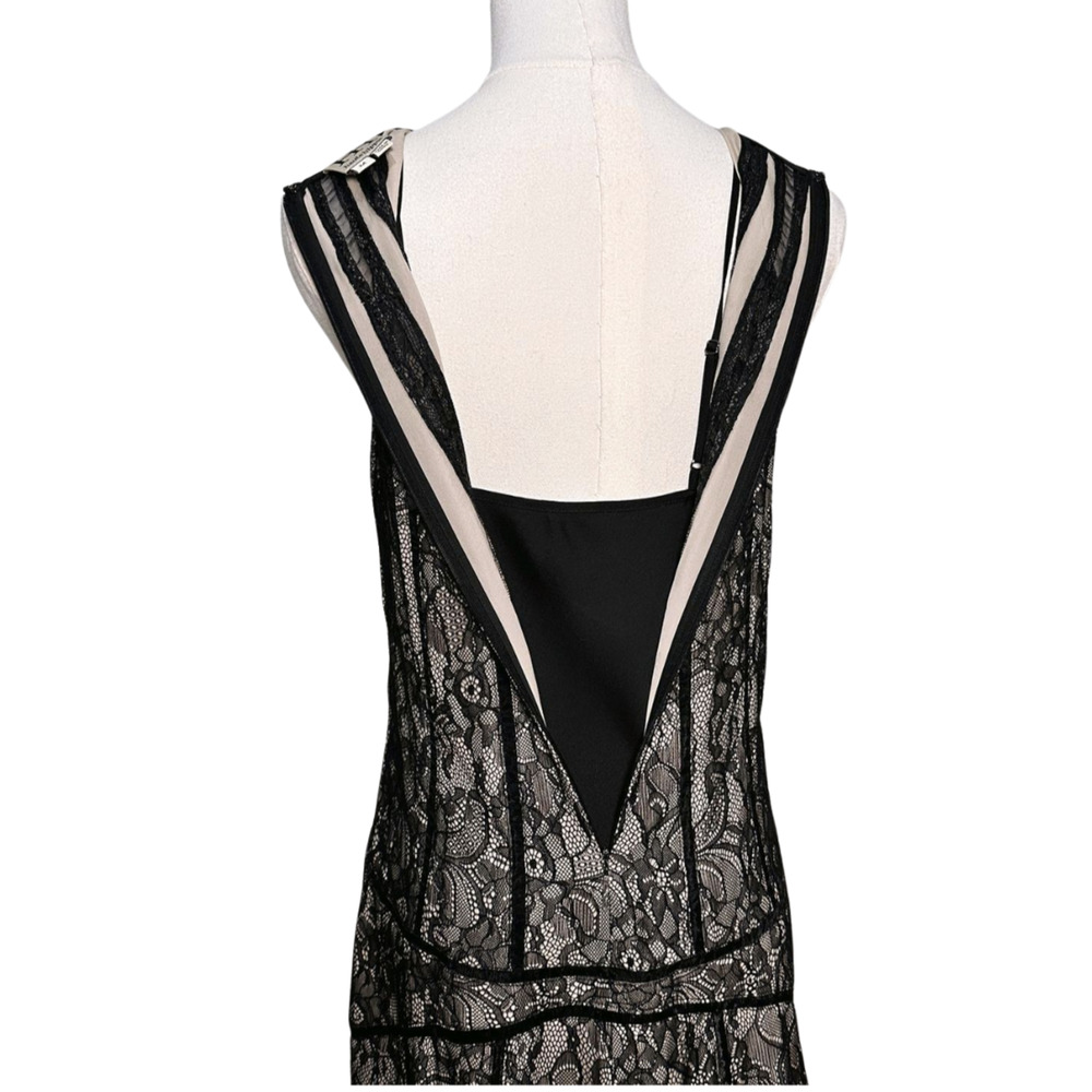 Haute Hippie Black Lace Overlay Sleeveless Drop Waist Midi Dress Medium Boho - Picture 8 of 10